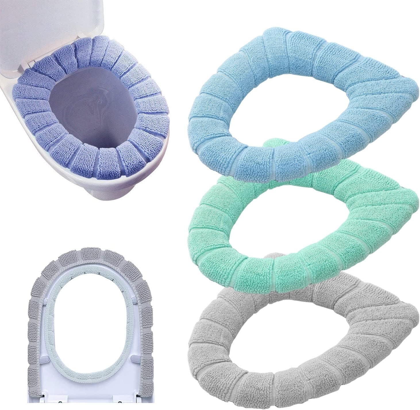 Warm Washable Soft Coral Velvet Toilet Seat Cover | Random Colour | - Image 2