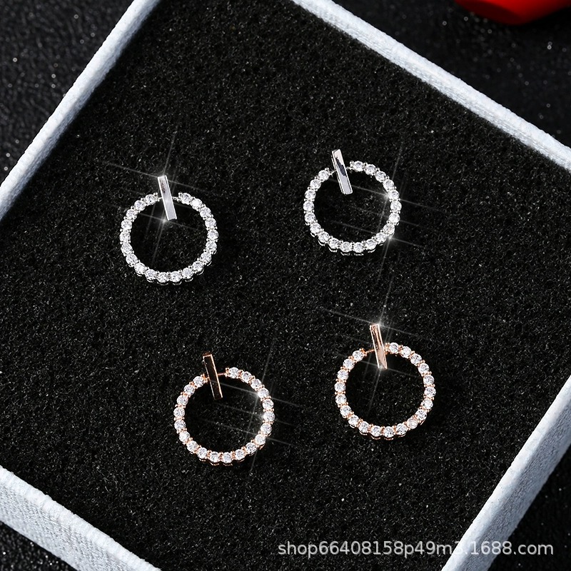 ZVT-168 Circle Zircon Korean Earrings – Elegant Fashion Jewellery, Stylish Accessory for Women - Image 5