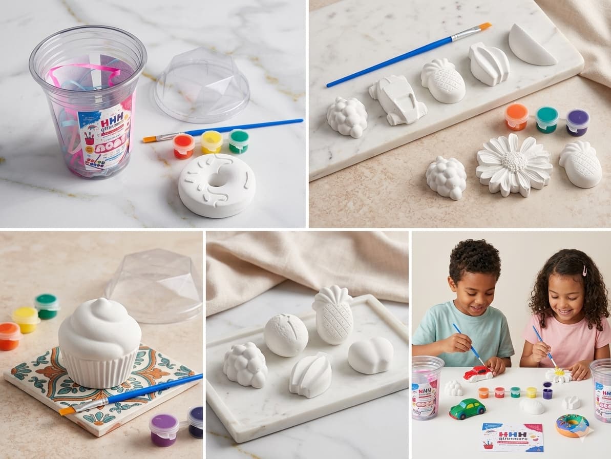 DIY Paint Kit For Kids Creative Play And Party Favors With Unpainted Plaster Figures Daisy Grapes Pineapple - Image 2