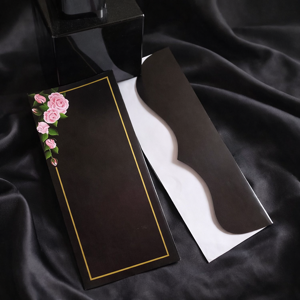 Premium Black Eidi Envelopes for Weddings & Engagements (15 Pieces) – Elegant Floral Card Cash Pack - Image 2
