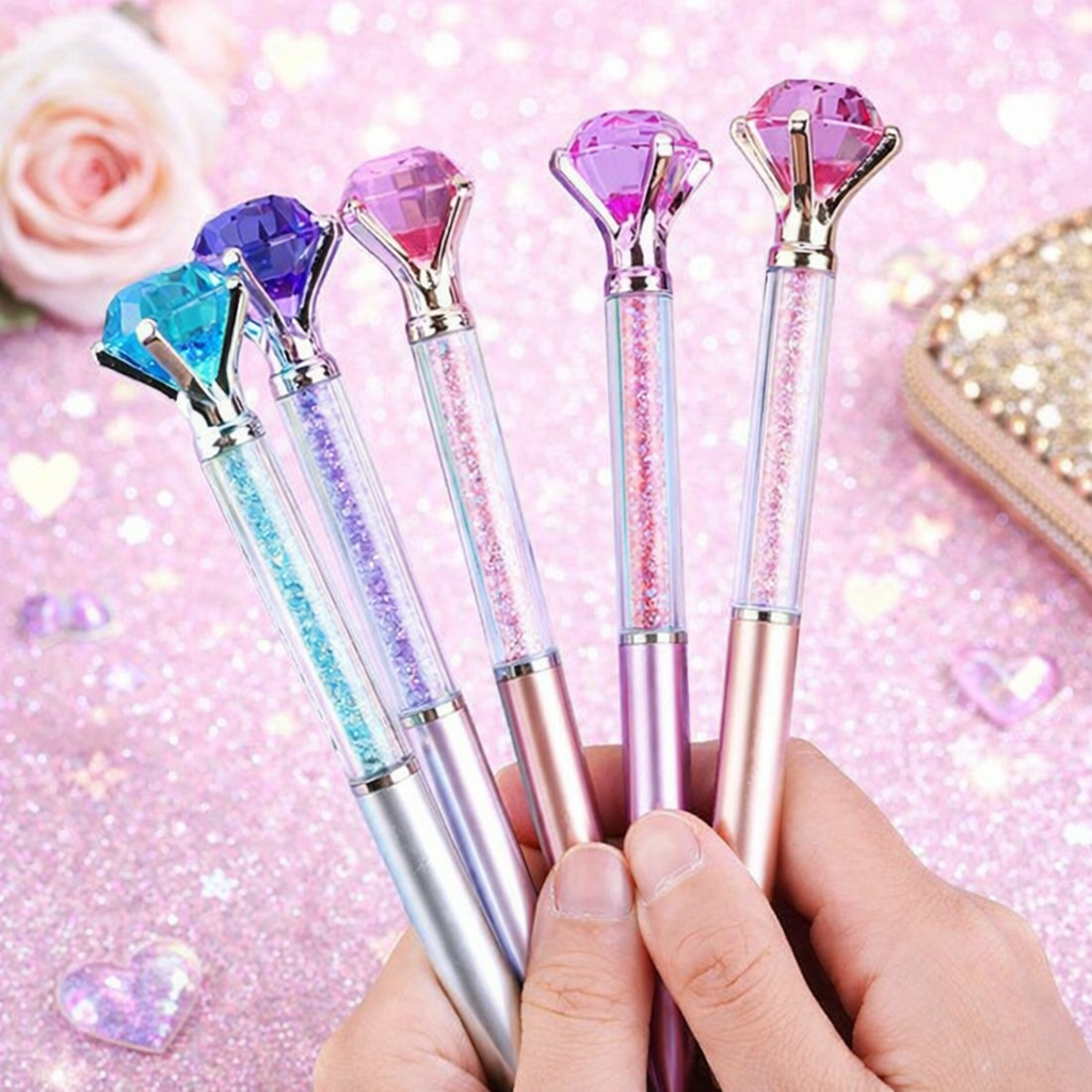 Happy Valentine's Day Crystal Diamond Gel Pen – Luxury Glitter Ballpoint Pen for Gift, School, Office & Stationery (Random Color) - Image 2