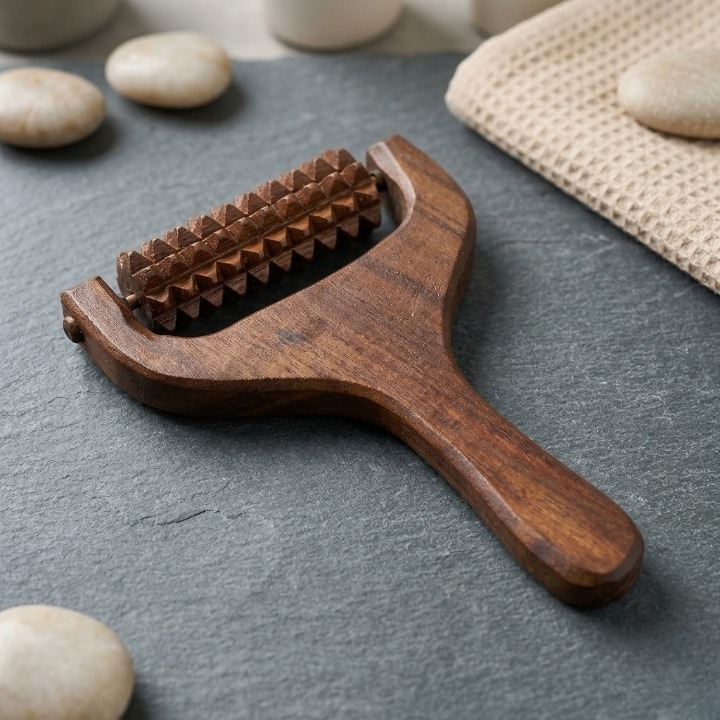 Handcrafted Wooden Scalp, Head, Neck, and Shoulder Massager – Reflexology & Acupressure Roller - Image 3