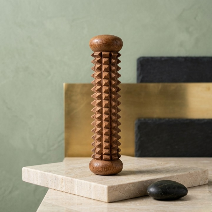 Handcrafted Wooden Palm Massager – Reflexology & Acupressure Hand Roller - Image 2