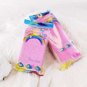 Rainbow Multi Layer Microfiber Cleaning Cloth Multipurpose Wash Rag Reusable Cleaning Towel