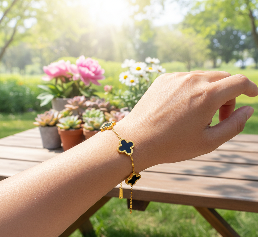 QXT-134 Clover Bracelet – Stainless Steel | Elegant & Durable Accessory - Image 3