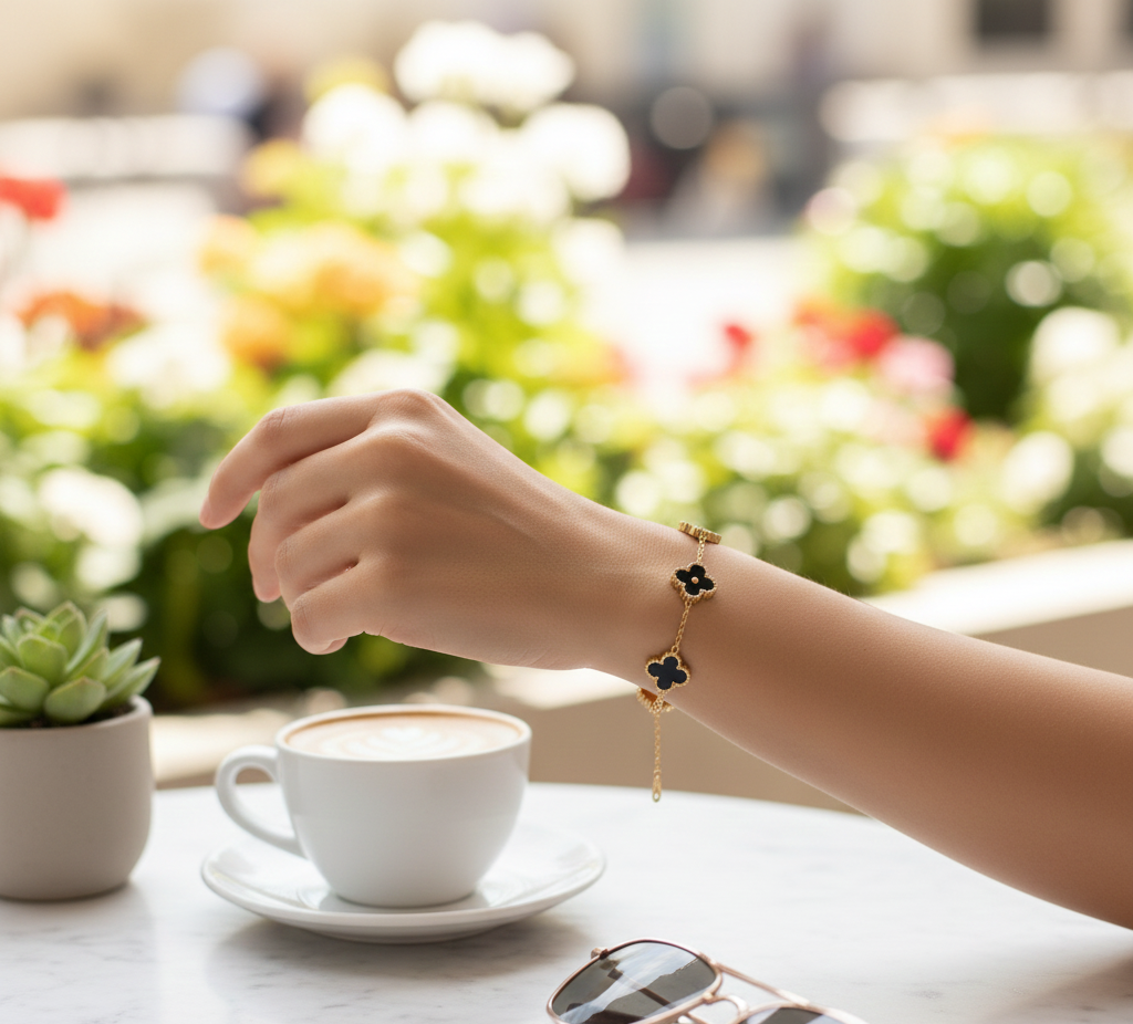 QXT-134 Clover 2-in-1 Bracelet – Stainless Steel | Versatile & Stylish Accessory - Image 3