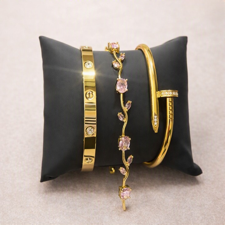 Pack of 3 Bracelets – Nail Cartier, Cartier & Tulip Bracelet Set - Image 3