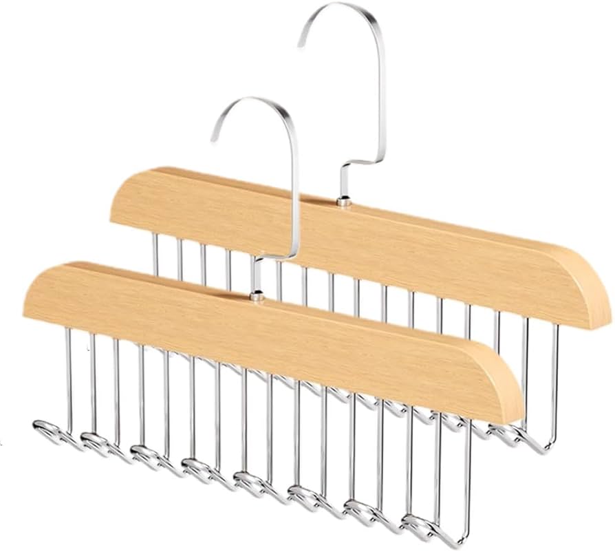 8 Hooks Multi-function Wooden Caps, Belts, Tie Hanger – Strong No Trace Storage Rack(Random Colour) - Image 4