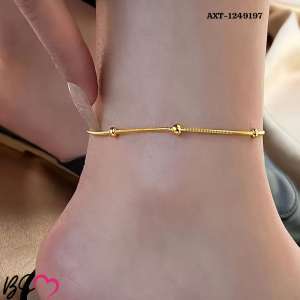 Ball Golden Anklet Bracelet – Elegant Alloy Foot Chain Jewelry for Women - Sku AxT-197