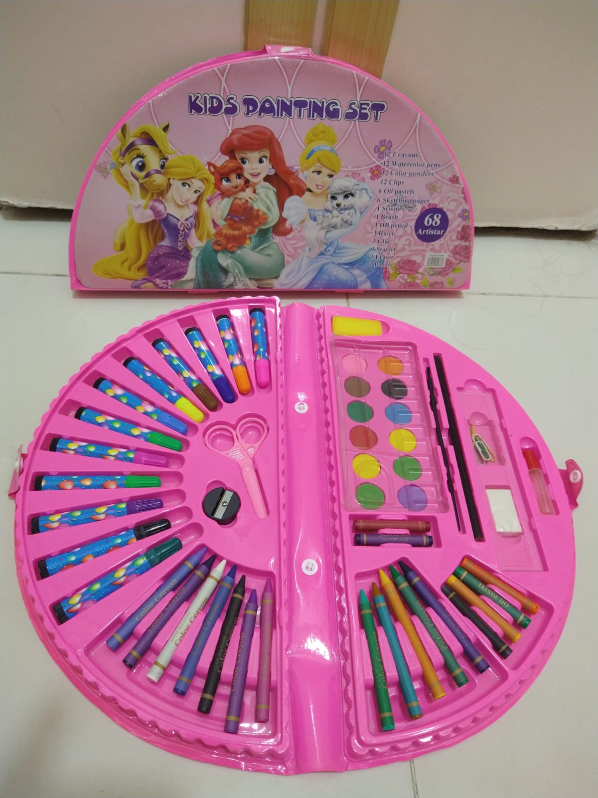 68 Pcs Colour Kit Painting Set Art Set For Kids With Crayons Water Colour Pens Oil Pastels And Art Accessories (Random Characters) - Image 5