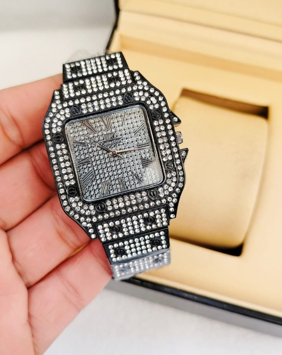 Ladies Stylish Stone Watch – Elegant Wristwatch with Sparkling Stones, Fashion Accessory for Daily Wear & Occasions - Image 6