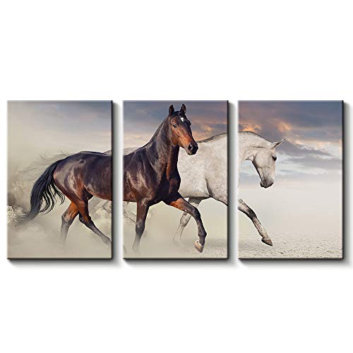3 Pc Black & White Horse Wall Décor Photo Tiles | Elegant Design | Self‑Adhesive Double Tape | Size 8x11 - Image 2