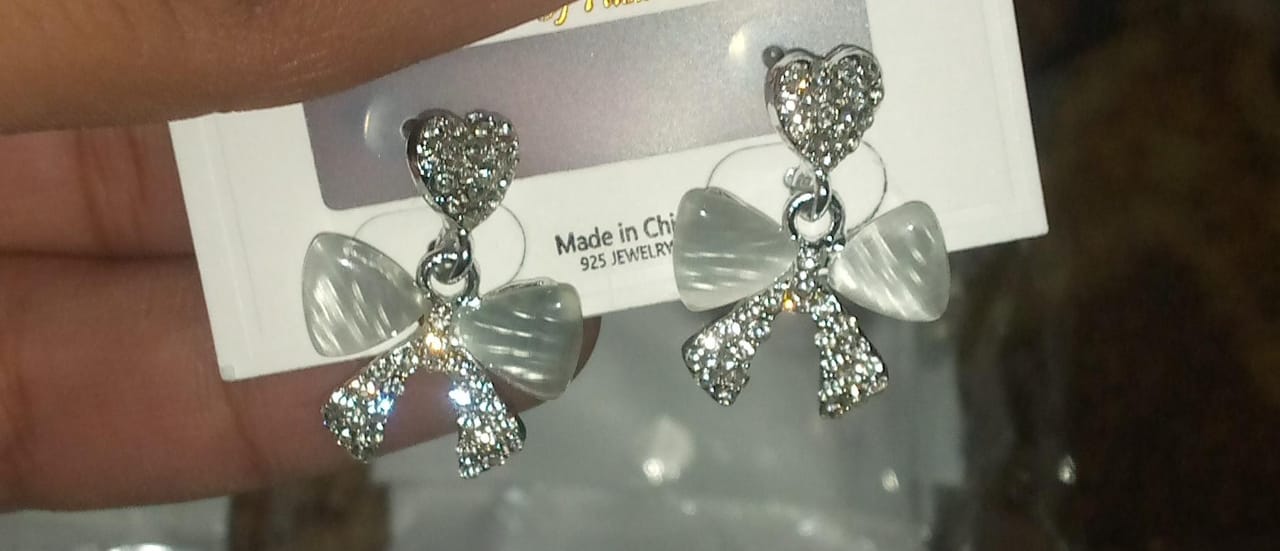 Heart Bow Zircon Korean Stud Earrings for Women – Elegant Golden Alloy Earrings Without Box - Image 5
