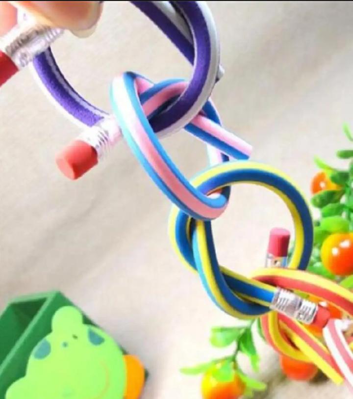Bendy Flexible Soft Pencil With Eraser For Kids (Pack of 10) - Image 3