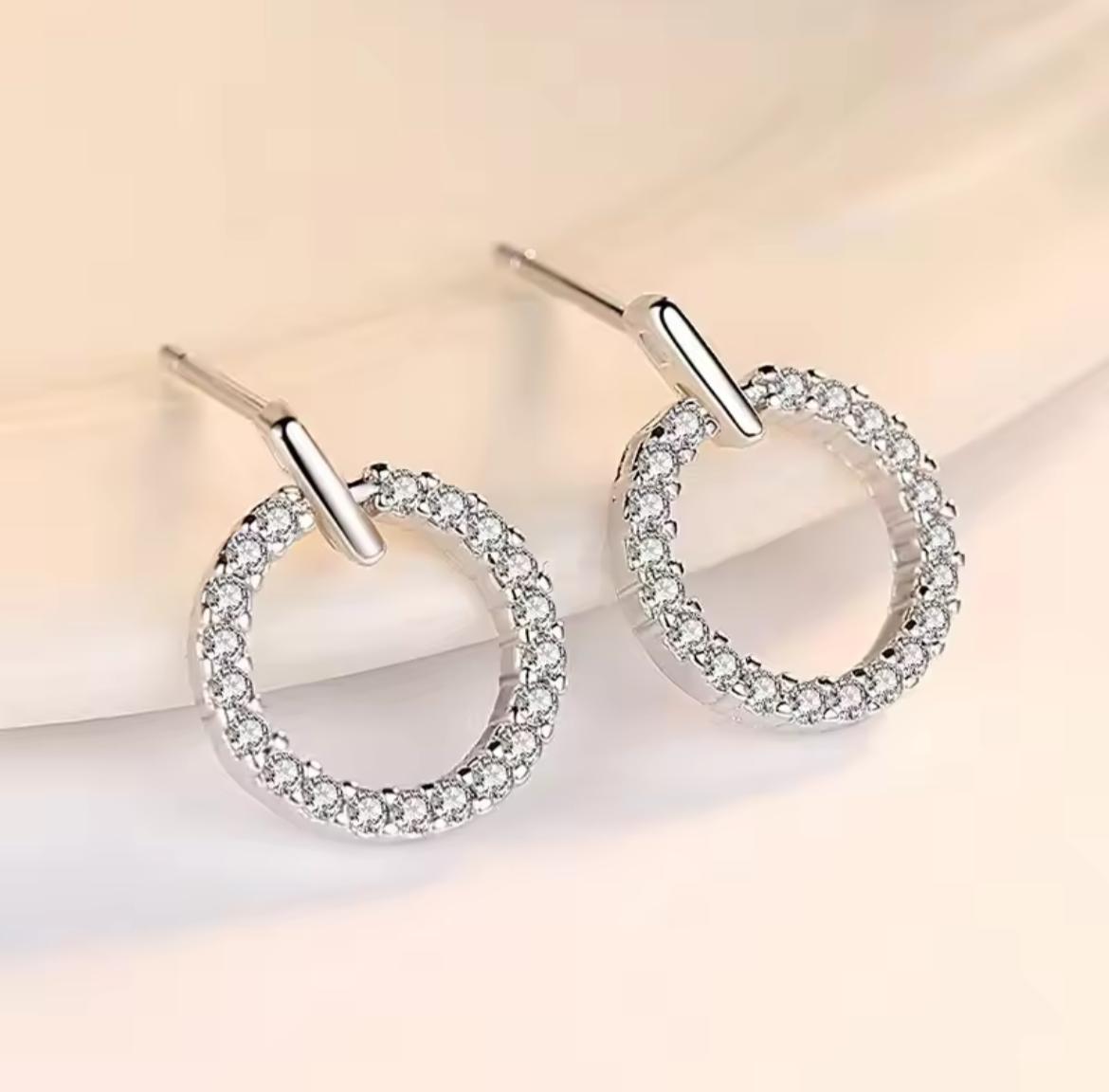 ZVT-168 Circle Zircon Korean Earrings – Elegant Fashion Jewellery, Stylish Accessory for Women - Image 2
