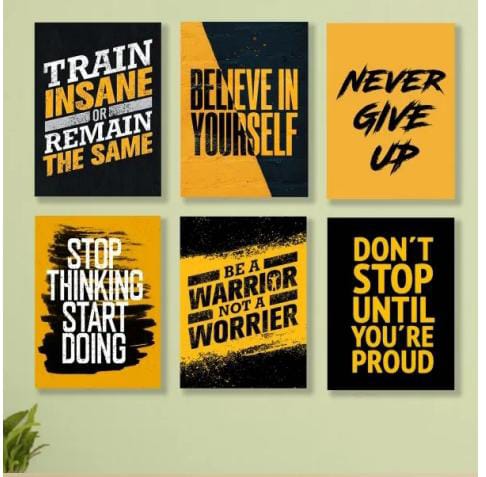 Set Of 6 Motivational Quotes Wooden Tiles For Wall Decoration Sticky Photo Tiles With Double Tape Premium Quality Elegant Look Reliable Utility Compact Build - Image 2