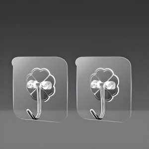 Transparent Self-Adhesive Wall Hooks – Strong Hold, No Drill, Damage-Free Hanging - Pack of 10
