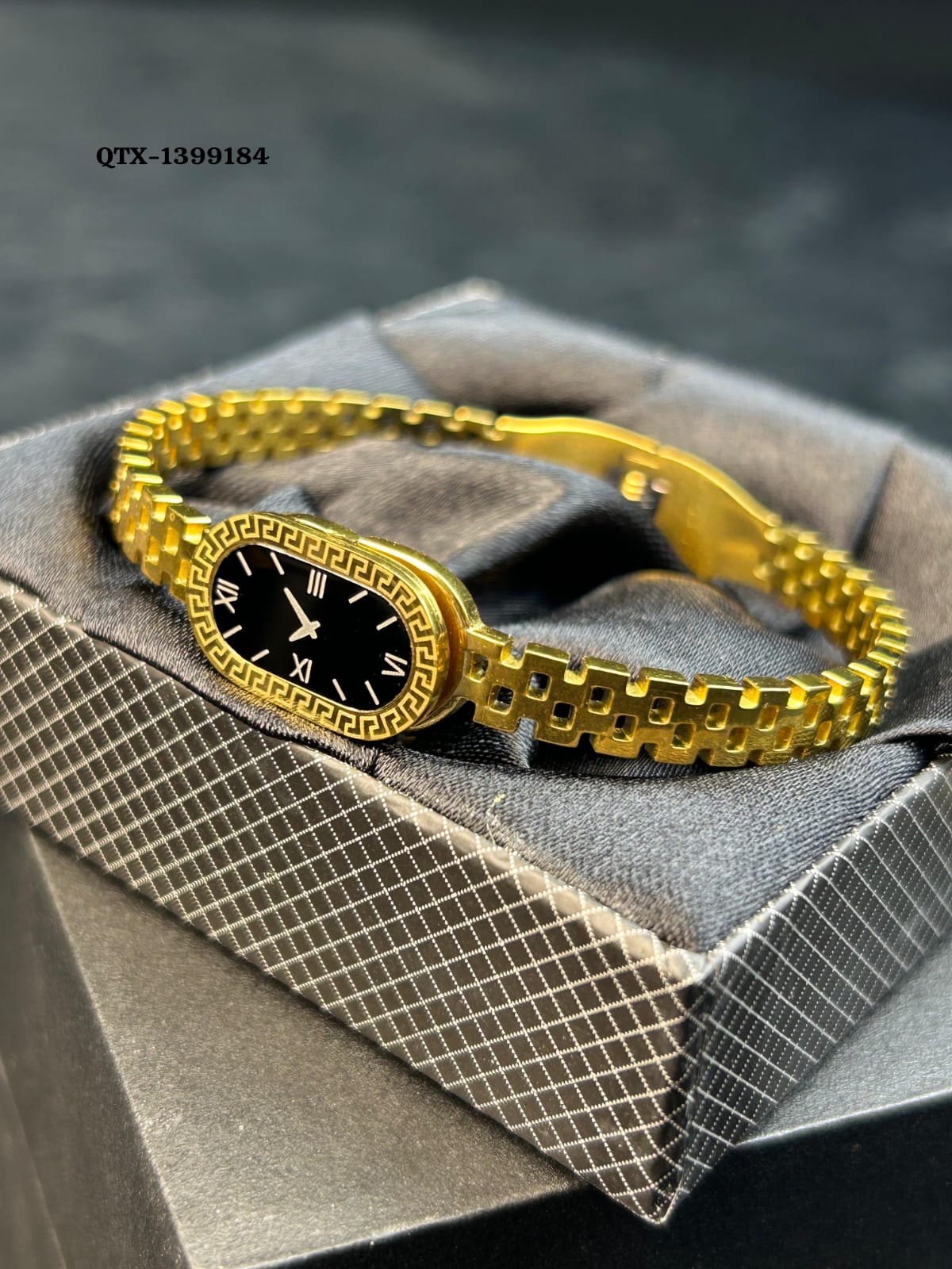 Fake Watch Handcuff Bracelet for Women – Stylish Gold Wrist Watch - QTX-184 - Image 5
