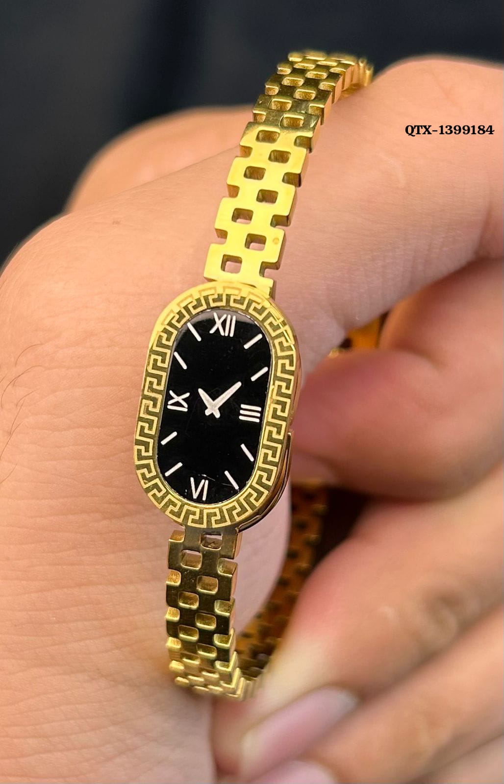 Fake Watch Handcuff Bracelet for Women – Stylish Gold Wrist Watch - QTX-184 - Image 4