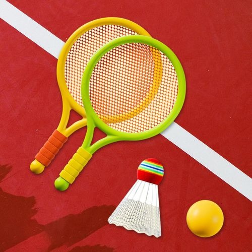 Kids Badminton & Tennis Racket Set – Easy-To-Handle Outdoor Sports Toy With 2 Rackets, 1 Ball, And 1 Shuttlecock For Fun Indoor & Outdoor Play (Random Color) - Image 5