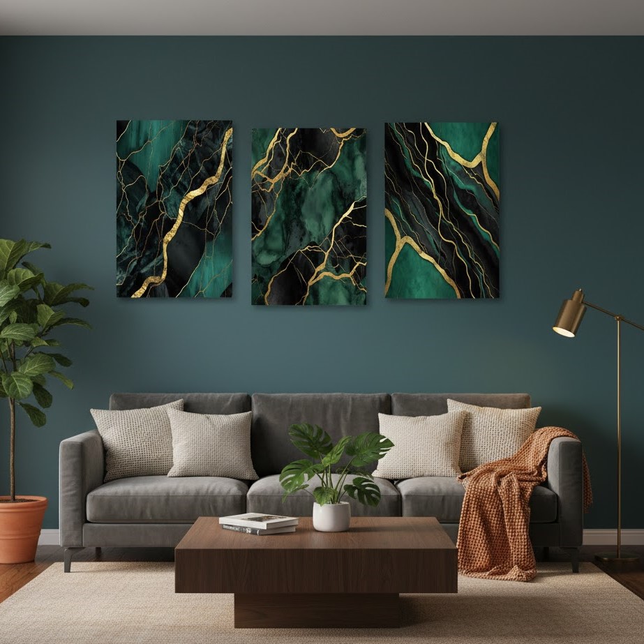 3 Pc Marble Design Phototiles Wall Art Set | Elegant Self‑Adhesive | Premium Smooth Finish | Size 8x11 - Image 3