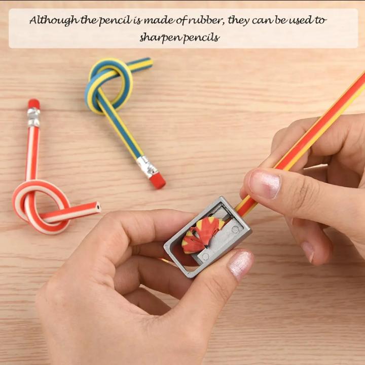 Bendy Flexible Soft Pencil With Eraser For Kids (Pack of 10) - Image 5