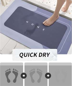 Best Quality Quick-Dry Non-Slip Home Mat – Absorbent, Washable Square Floor Mat for Bathroom, Kitchen & Entryway - Random Color