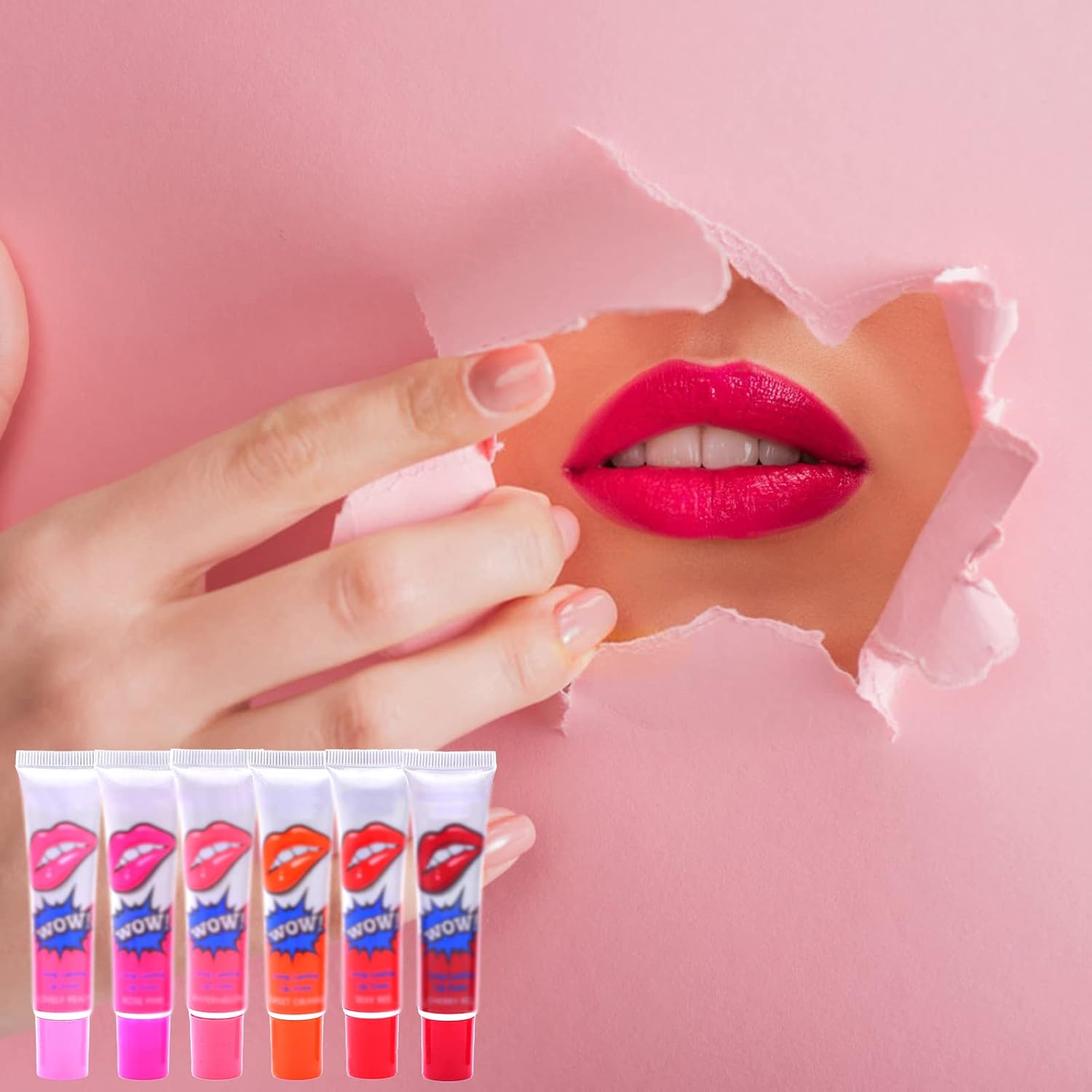 Pack Of 6 High Pigmented Lip Gloss Lipstick Tattoo Peel Off Durable Waterproof Tattoo Lip Gloss Easy Peel Off Lip Gloss - Image 7