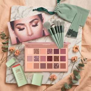 3-in-1 Makeup Combo Set – Blush Stick + 18 Color Eyeshadow Palette + 13 PCS Makeup Brushes Kit
