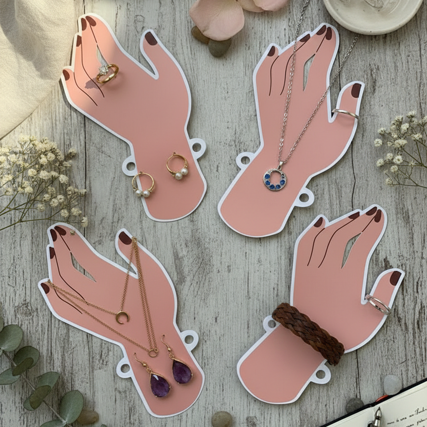 Jewelry Display Cards – Pack of 4 | Elegant & Versatile for Earrings, Necklaces & Bracelets (Without Jewelry) - Image 3