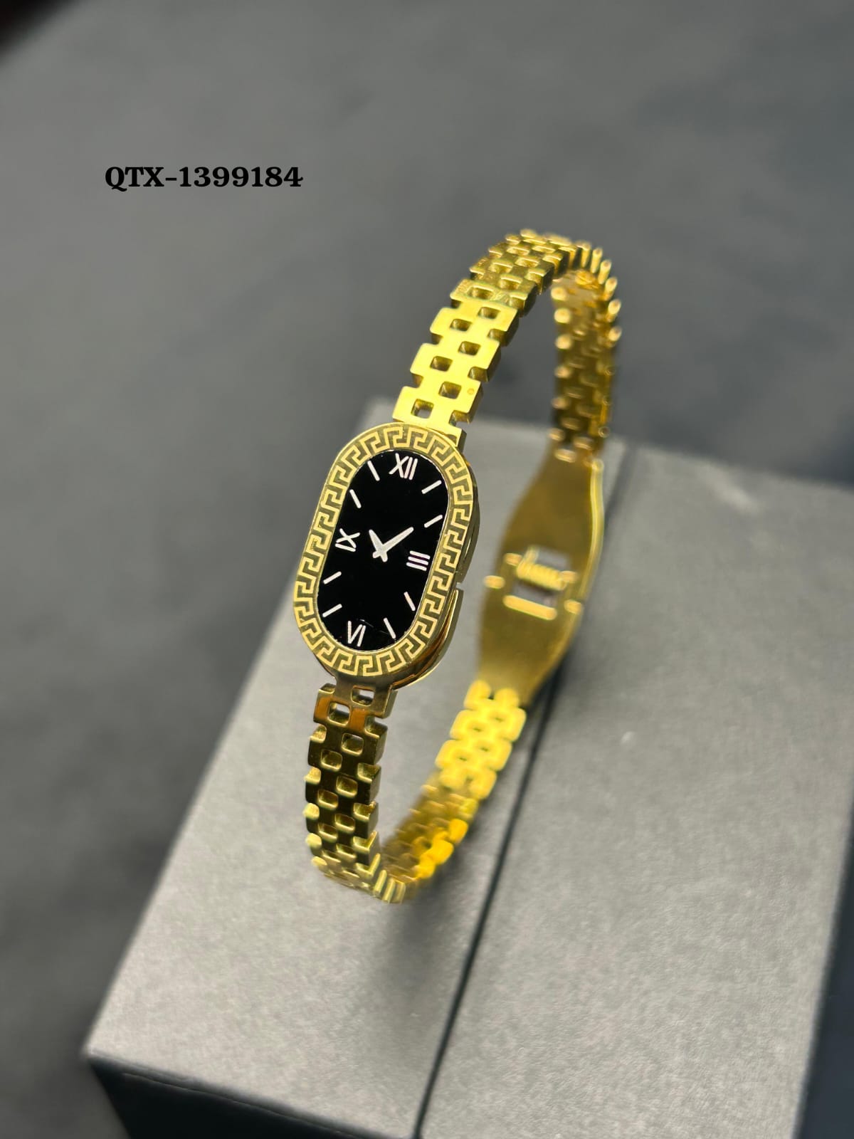 Fake Watch Handcuff Bracelet for Women – Stylish Gold Wrist Watch - QTX-184 - Image 3