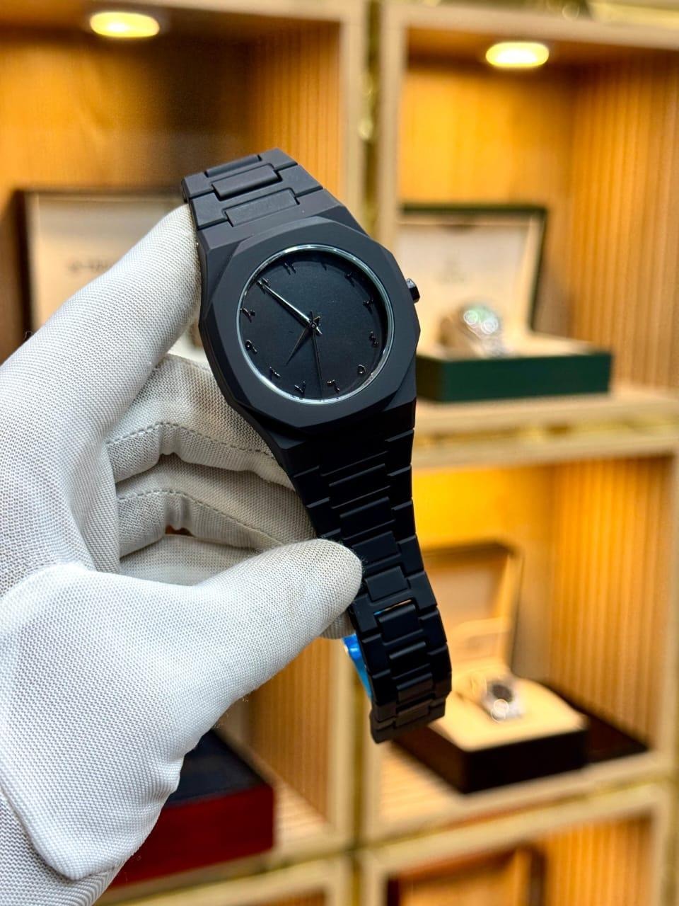 The Noir Eastern Minimalist – Matte Black Octagonal Timepiece ( without box) - Image 7