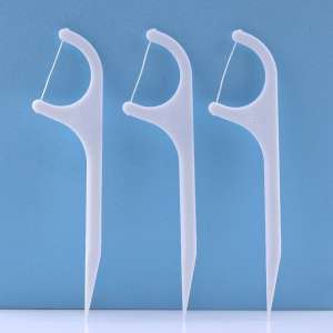 Pack of 10 - Dental Floss Toothpicks Teeth Cleaning Flosser Toothbrush Plastic Toothpick Dental Floss Sticks And Tooth Picks Teeth Plaque Remover (Random Color)