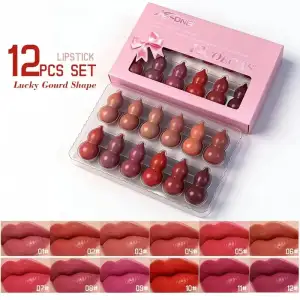 Mini Lipstick Set – Lucky Gourd Shape, Cute Compact Lip Color Collection for Everyday Makeup
