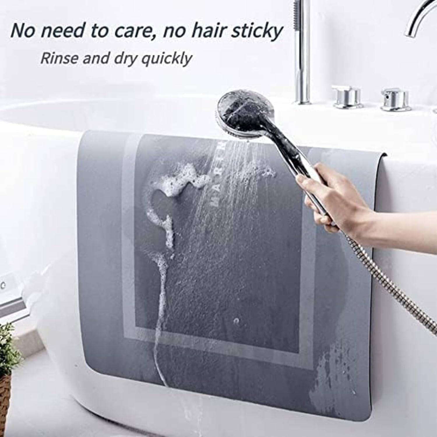 Best Quality Quick-Dry Non-Slip Home Mat – Absorbent, Washable Square Floor Mat for Bathroom, Kitchen & Entryway - Random Color - Image 3