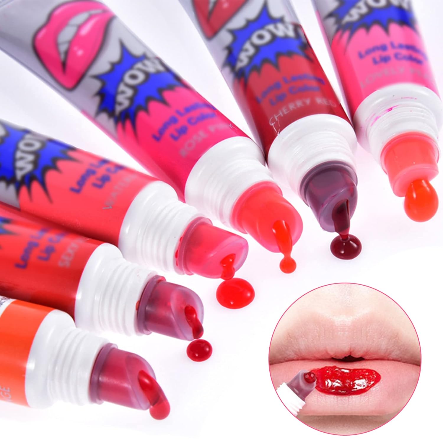 Pack Of 6 High Pigmented Lip Gloss Lipstick Tattoo Peel Off Durable Waterproof Tattoo Lip Gloss Easy Peel Off Lip Gloss - Image 9