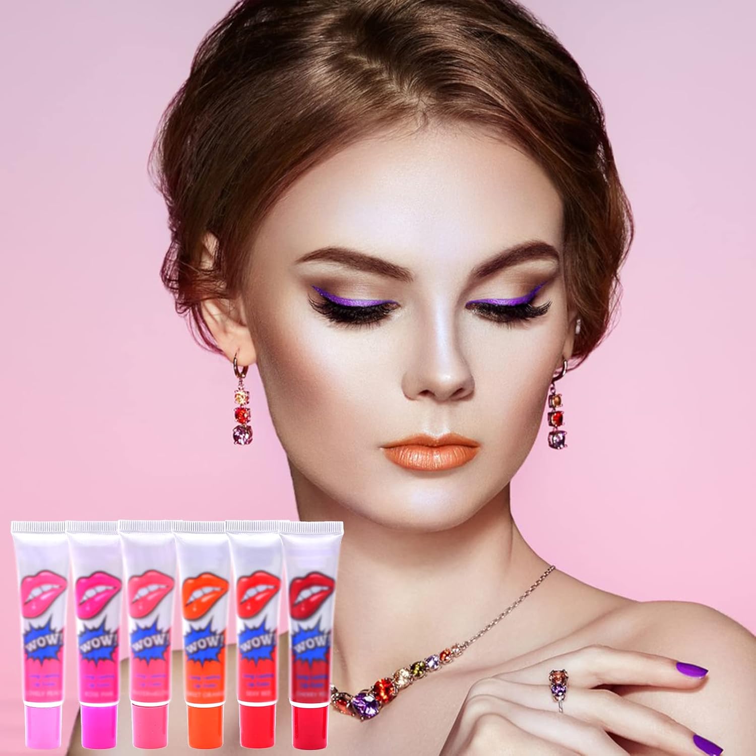 Pack Of 6 High Pigmented Lip Gloss Lipstick Tattoo Peel Off Durable Waterproof Tattoo Lip Gloss Easy Peel Off Lip Gloss - Image 8