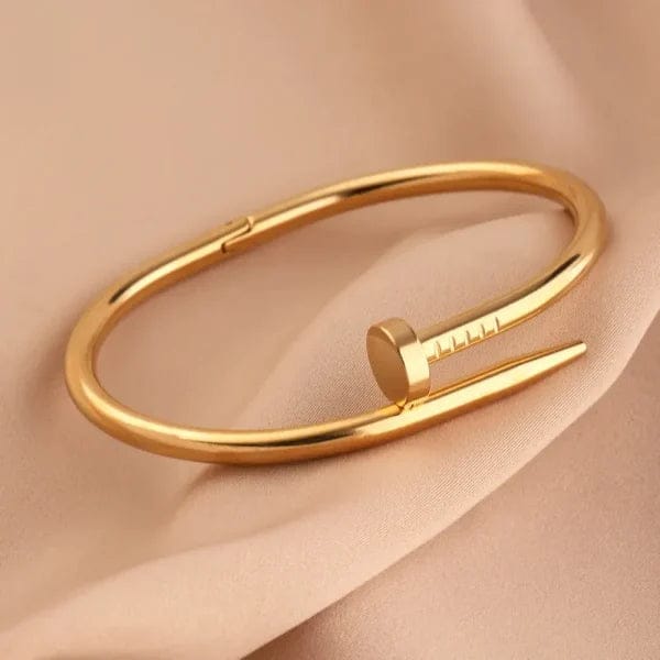QVT-139 Cartier Nail Bangle – Stainless Steel | Iconic Luxury Design (Golden) - Image 4