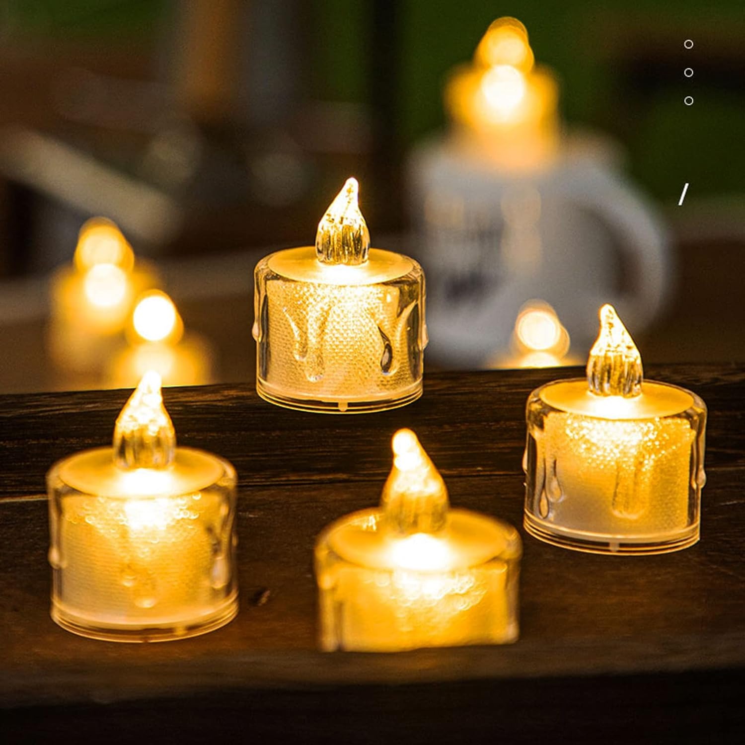 Flickering LED Flameless Tea Light Candles with Realistic Wax Drip (1 pcs) - Image 4