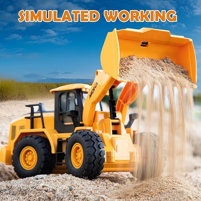 The Perseids Remote Control Bulldozer – 1/16 Scale 11 Channel Heavy RC Construction Toy with Lights & Sound, Yellow - Image 2