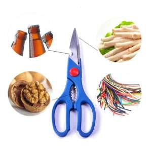 Multifunctional Kitchen Scissors – Durable Stainless Steel, for Cutting, Chopping & Everyday Use.(Random Colour)