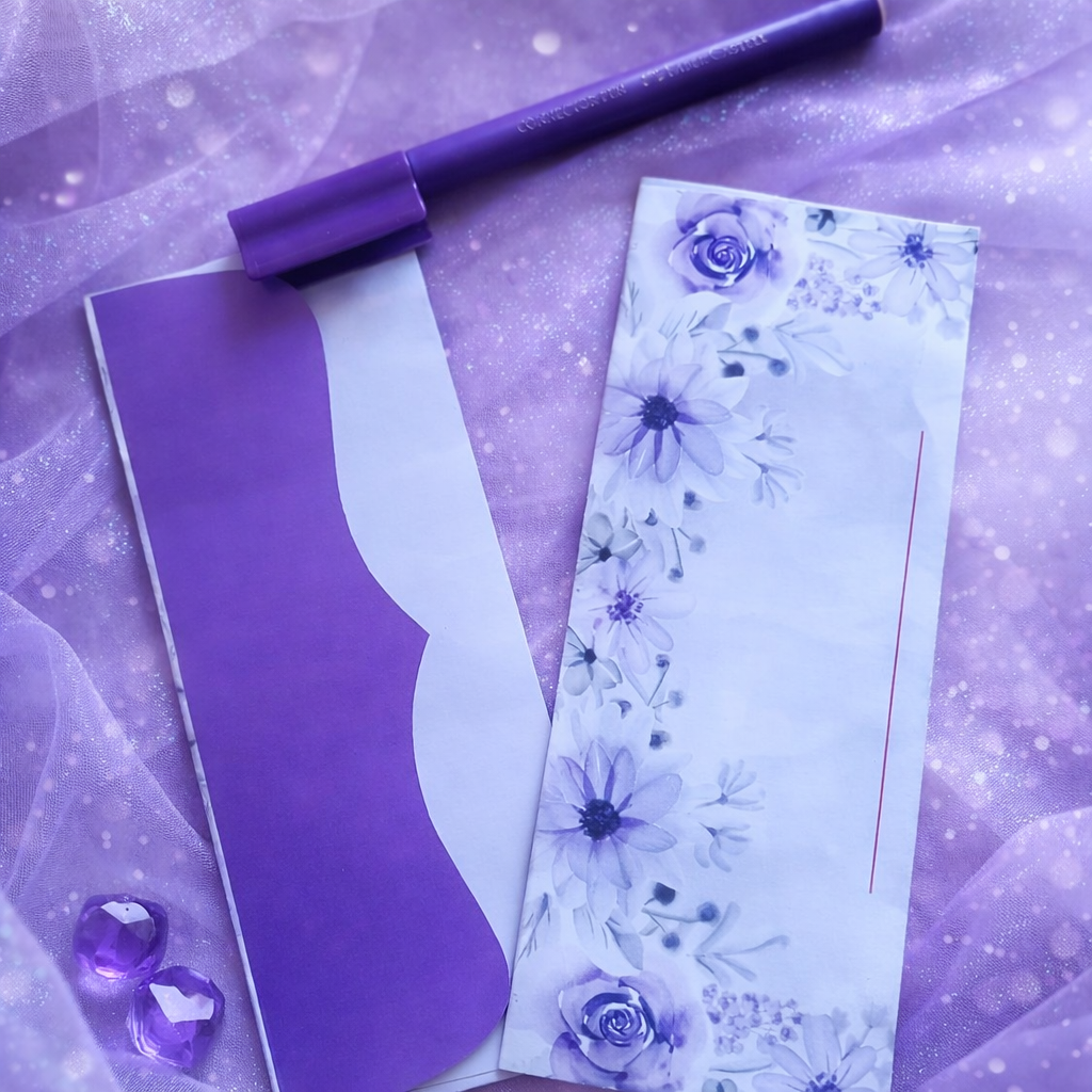 Premium Purple Floral Eidi Envelopes for Weddings & Engagements (15 Pieces) – Elegant Card Cash Pack - Image 2