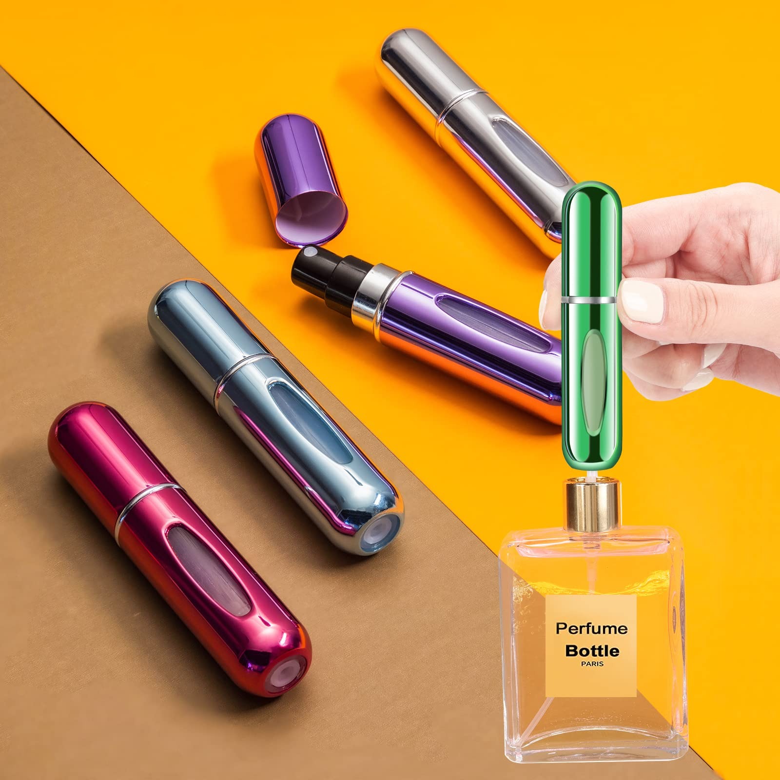 Pack of 2 5ml Metal Body Perfume Atomizer Spray Bottle - Random Color - Image 3
