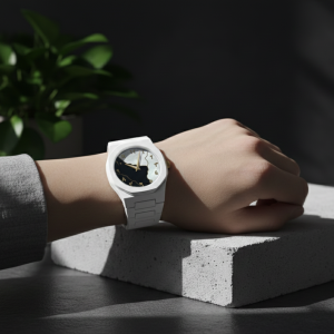 White Aura Watch Elegant Design Durable Build Comfortable Strap Clear Display Perfect For Daily Wear And Special Occasions