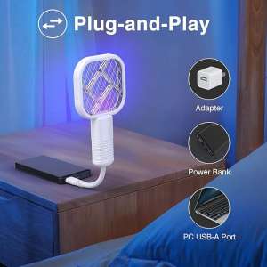 USB Mini Mosquito Racket - Portable Plug-and-Play Insect Killer (Random color)