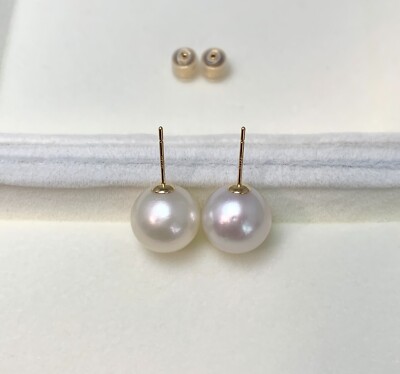 PJT-177 Simple Pearl Earrings 10mm – Elegant Jewelry, Stylish Accessory for Women- White Colour - Image 3