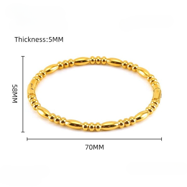 Filled Dots Bambo Korean Bangle - Jewelry Product Designed For Wrist Wear And Daily Ornament Routine (SKU: QRT-202) - Image 4