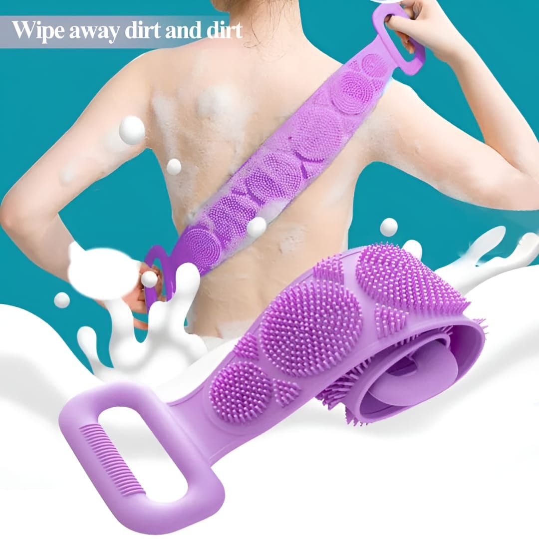 Silicone Bath Brush And Silicone Back Scrubber Care Bundle For Deep Cleansing And Gentle Body Care (Random Color) - Image 4