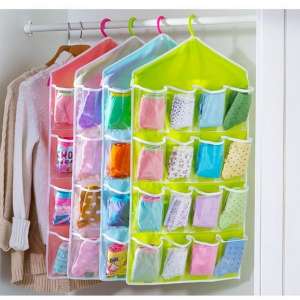 16-Pocket Multifunction Hanging Storage Bag | Door & Wall Mounted Closet Organizer | Random Colour