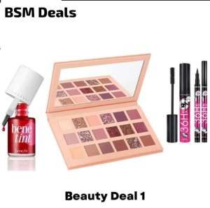 4 in 1 Glam Makeup Bundle – Lip Tint, Eyeshadow Palette & 36H Mascara Set